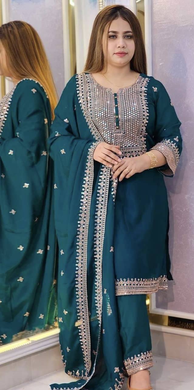 Sequinse Embroidery 3 pis